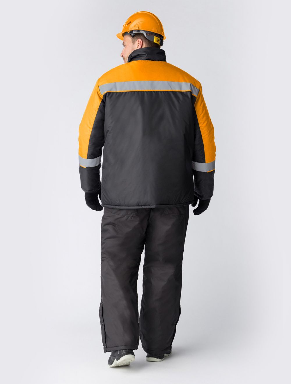 Куртка зимняя Стандарт, черный/оранжевый