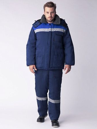 Куртка зимняя Бригада СОП, т.синий/васильковый