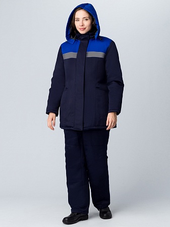 Куртка зимняя женская Вьюга СОП, т.синий/васильковый