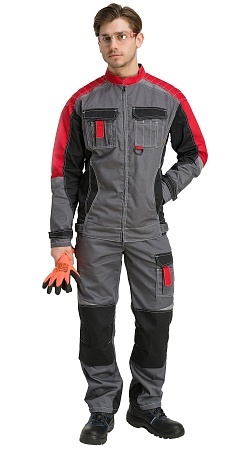 Куртка Формула (тк.Смесовая,245), т.серый/черный/красный